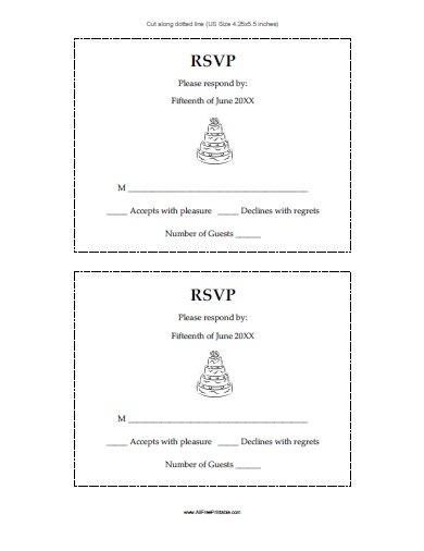free printable wedding response card template