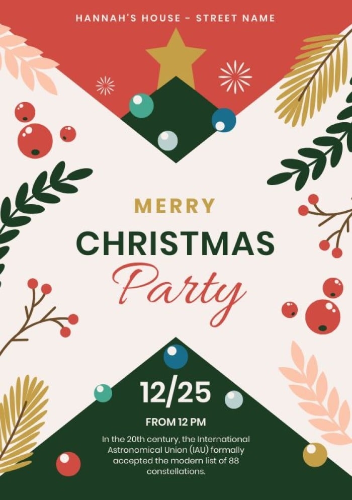 White Background Christmas Invitations Templates