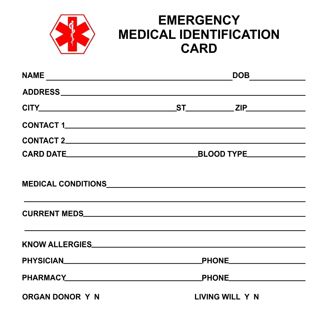 10 Best Free Printable Medical Cards Printablee Fillable Form 2024