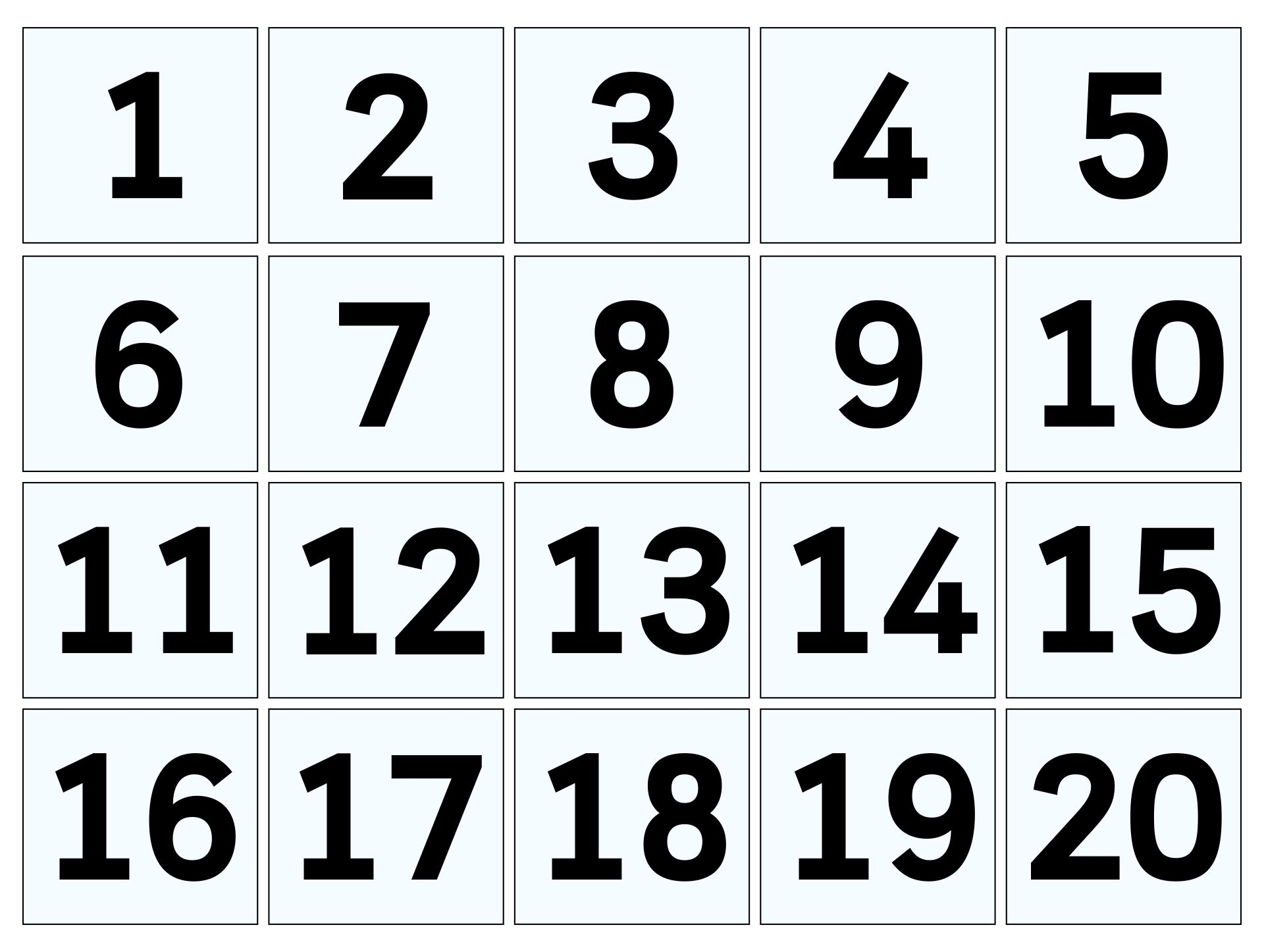 10 Best Large Printable Number Cards 1 20 Printableecom Printable Vrogue