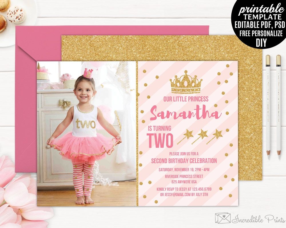 10 Graceful Second Birthday Invitation Templates Pretty Birthday 