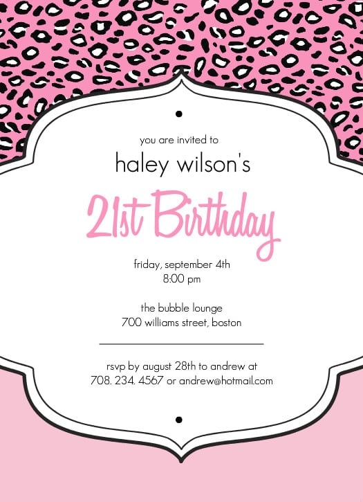 21st birthday invitations template