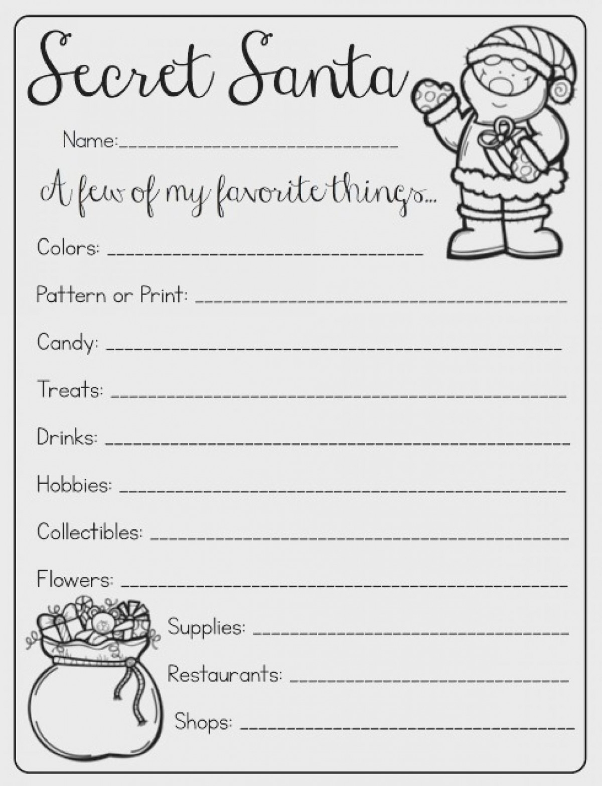 10 Secret Santa Worksheet Worksheets Decoomo