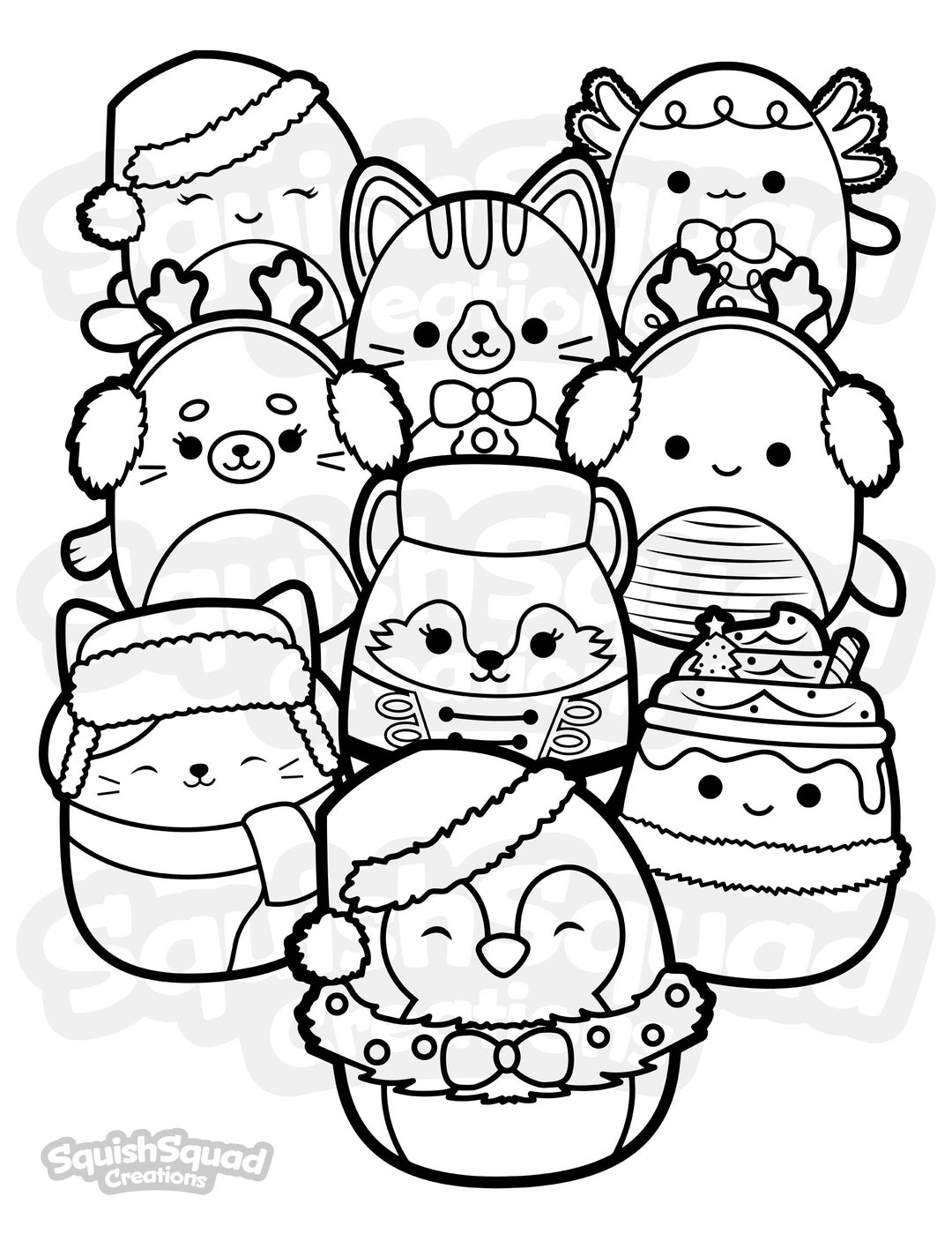 Squishmellow Coloring Pages