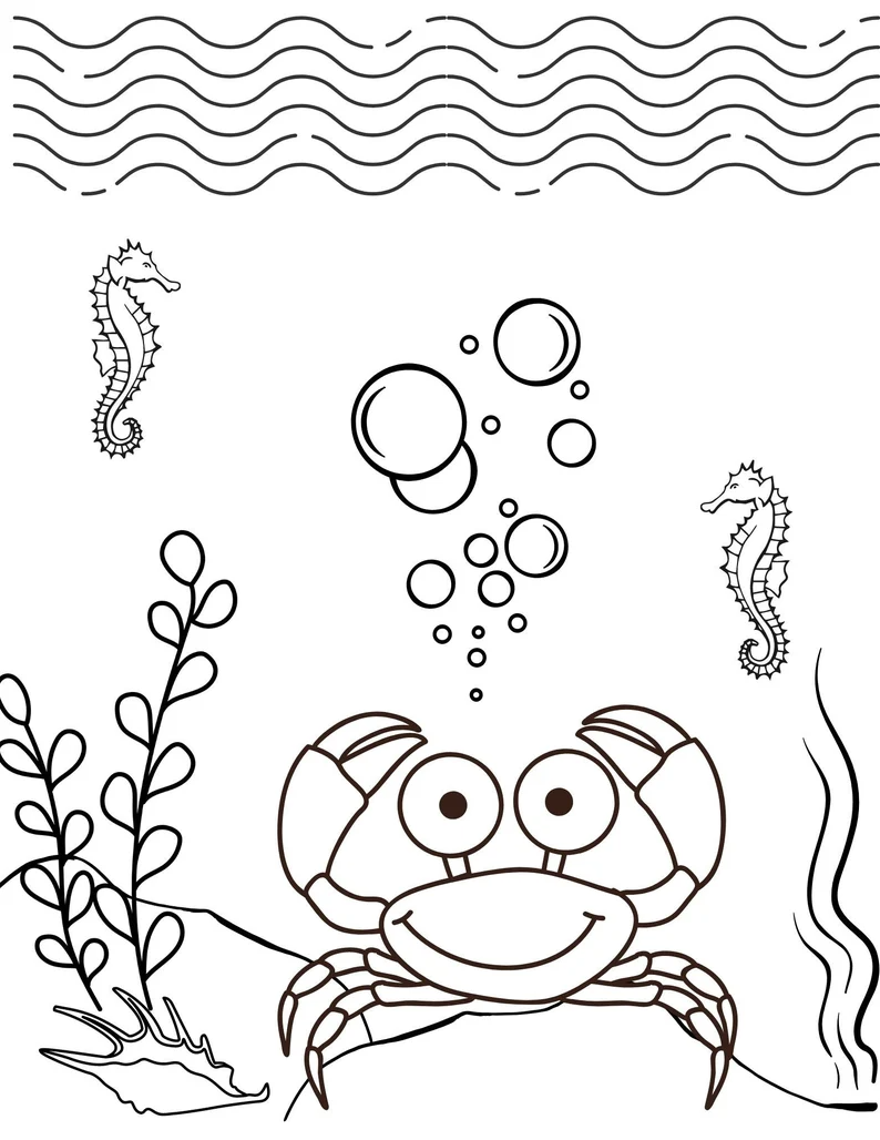 10 Under The Sea Coloring Pages Sea Life Printables Ocean Etsy Ocean 