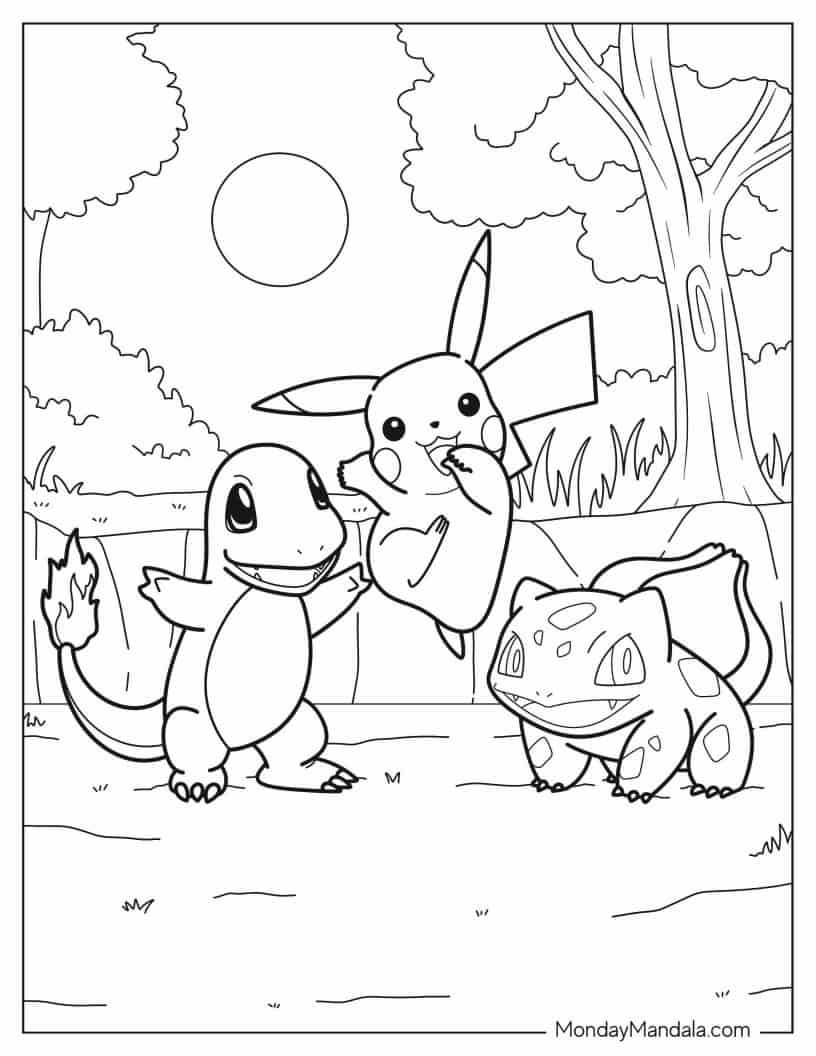 100 Pokemon Coloring Pages Free PDF Printables Pikachu Coloring 