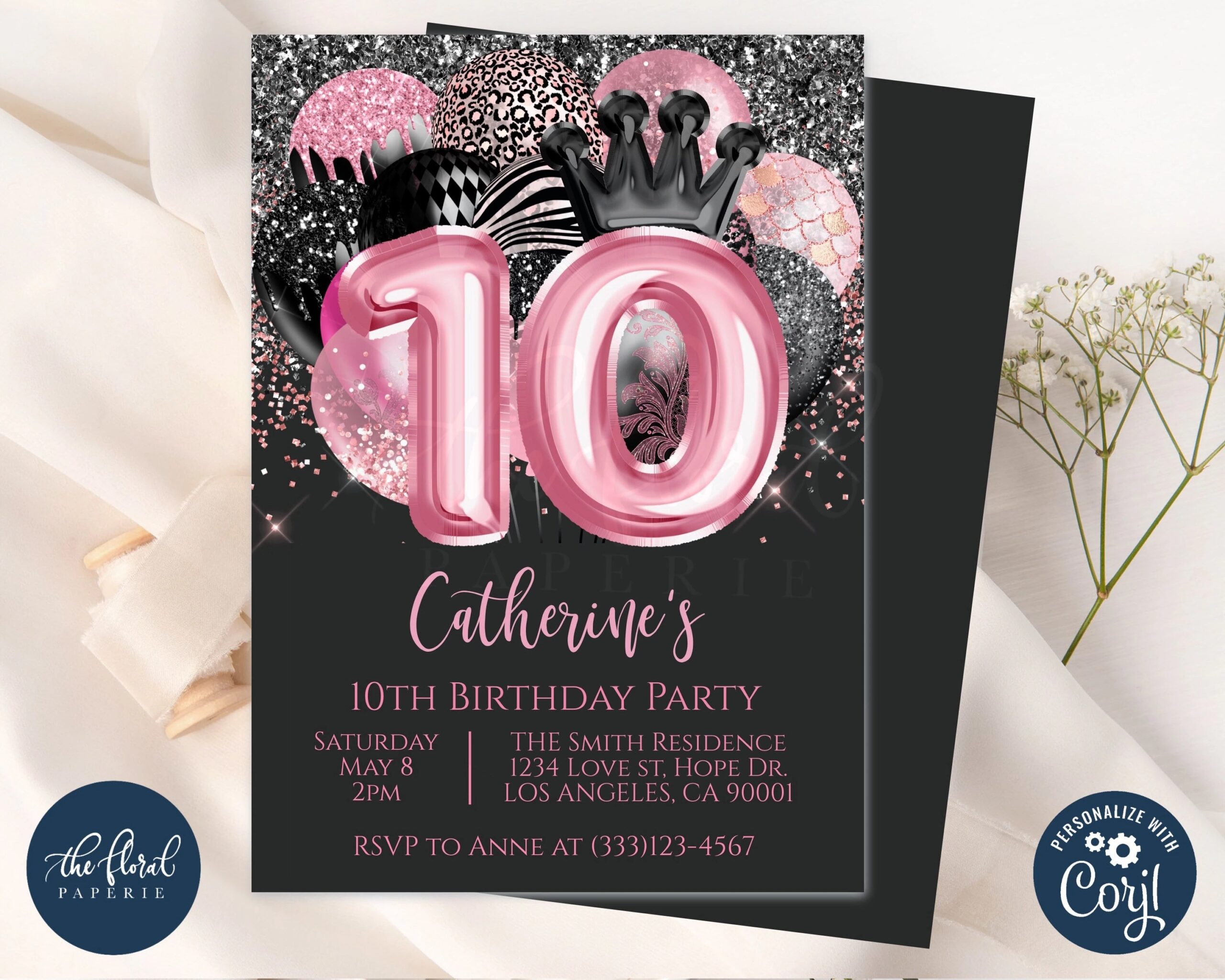 10Th Birthday Invitations Templates Free Printable Calendars AT A GLANCE