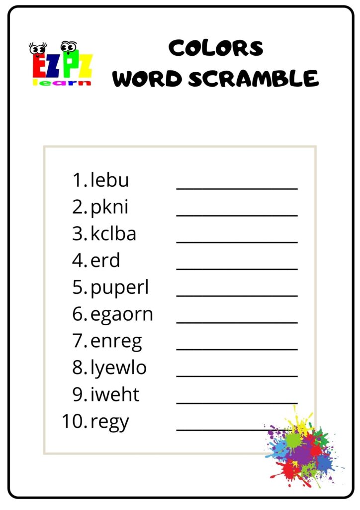 11 Color The Picture And Trace The Color Words Worksheets Etsy