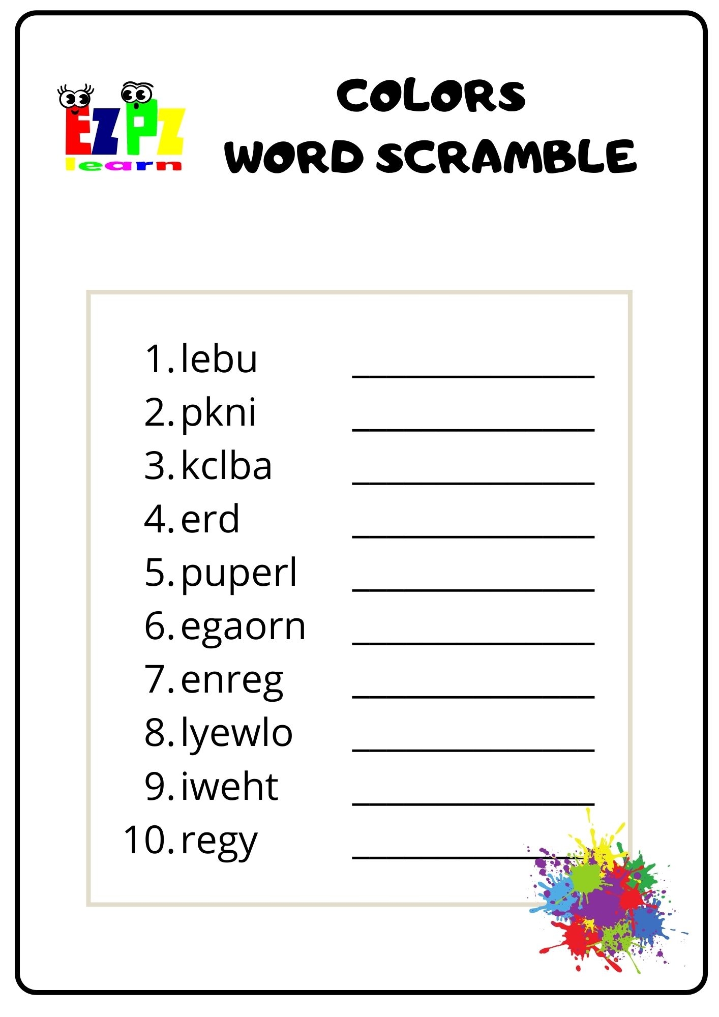 11 Color The Picture And Trace The Color Words Worksheets Etsy 