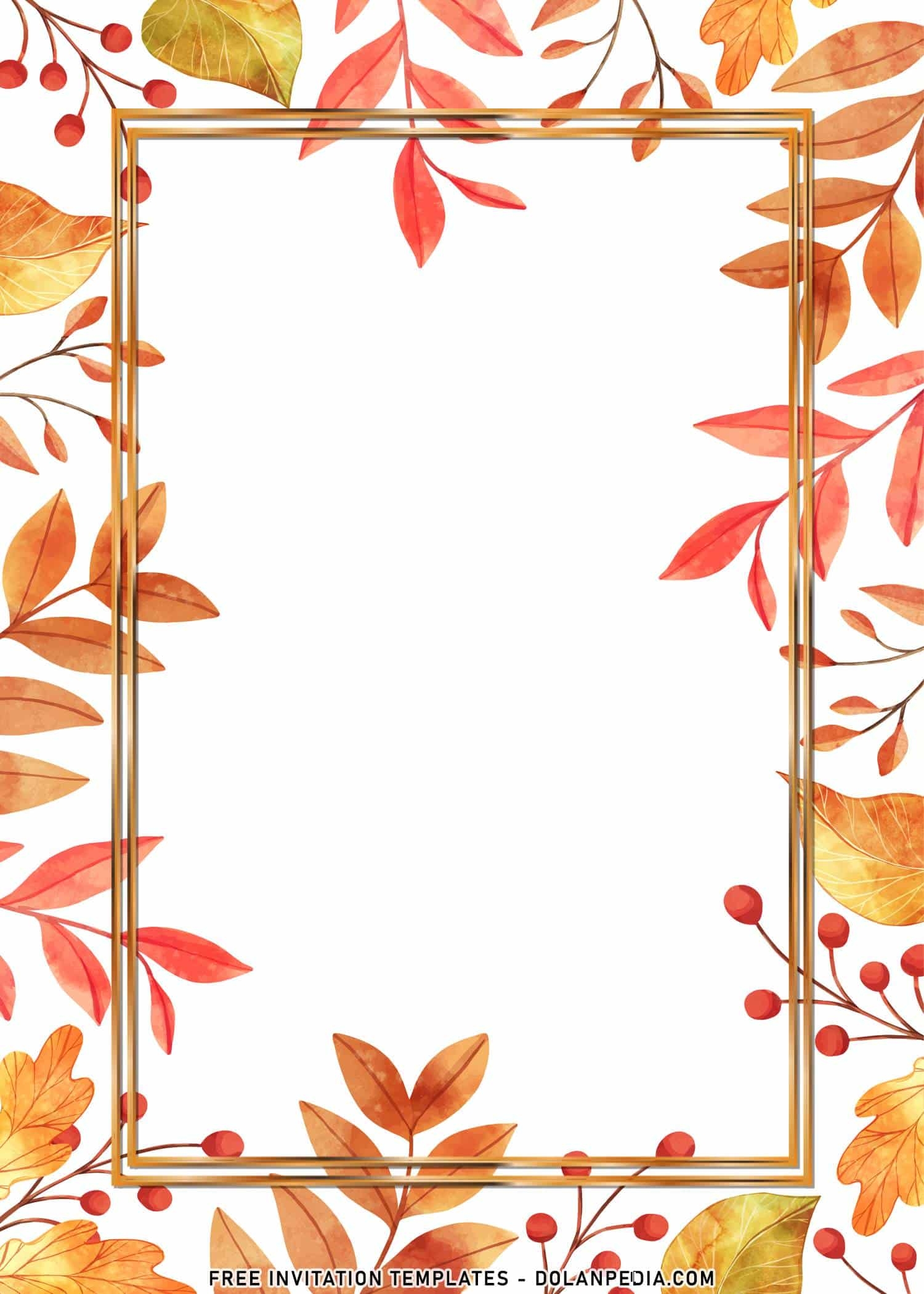 11 Watercolor Autumn Leaves Birthday Invitation Templates Dolanpedia 