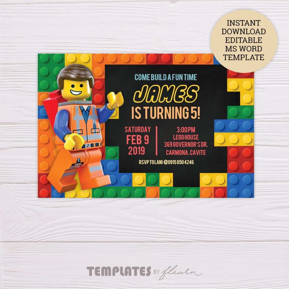 12 Creating Blank Lego Invitation Template In Word For Blank Lego 
