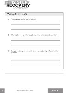 12 step program worksheets
