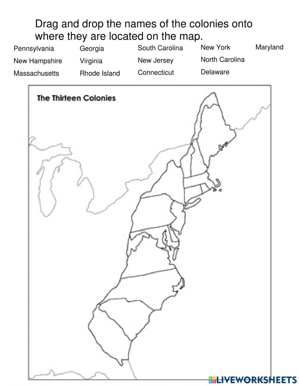 13 Original U S Colonies Worksheet Live Worksheets Worksheets Library