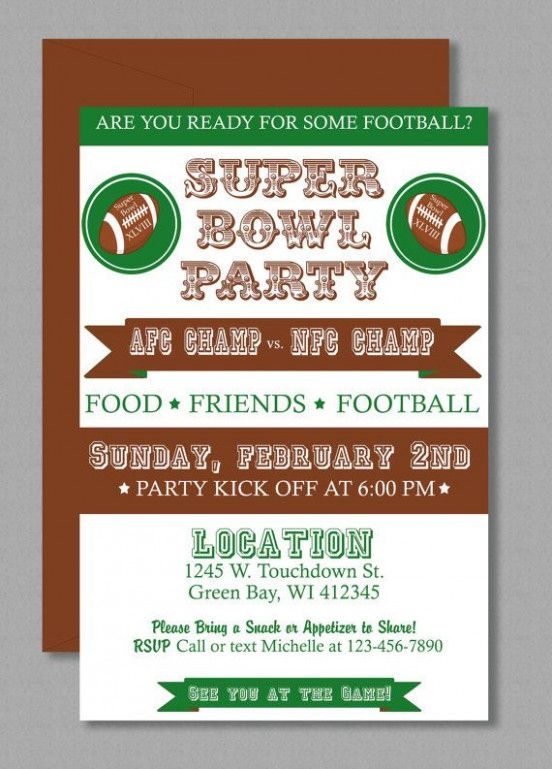 super bowl party invitation template