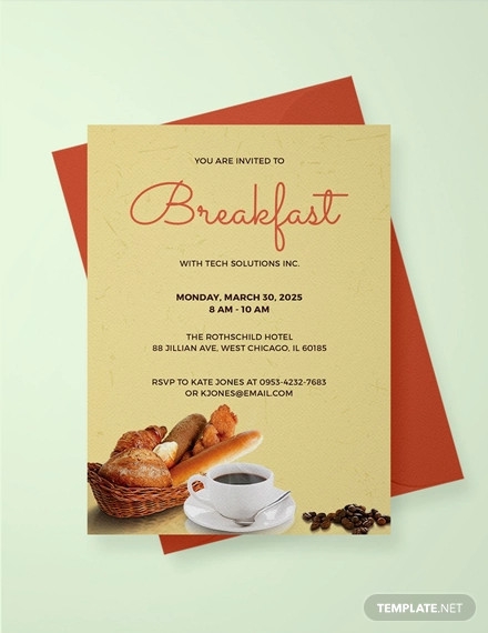 blank breakfast invitation template