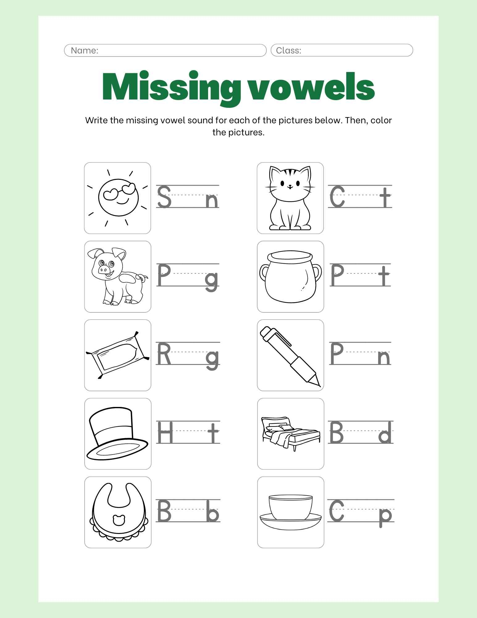 14 Learning Vowels Worksheet Learning Kids