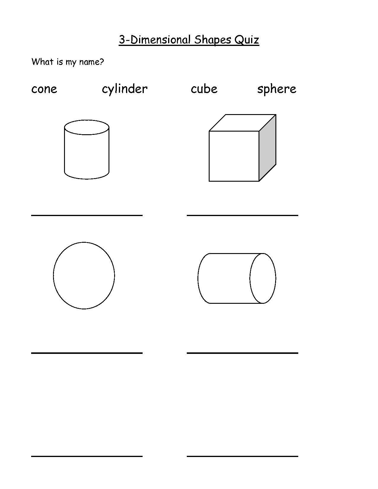 three d shapes worksheets