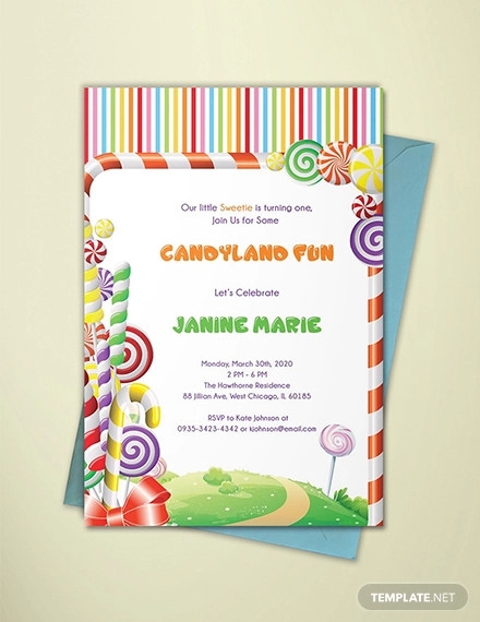 14 Wonderful Candyland Invitation Templates PSD AI Word InDesign