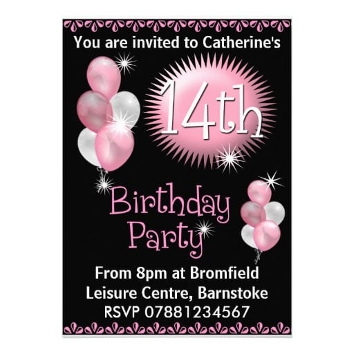 14th Birthday Invitation Ideas