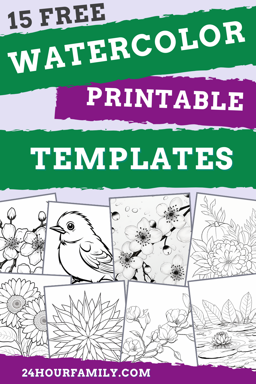 free printable watercolor templates