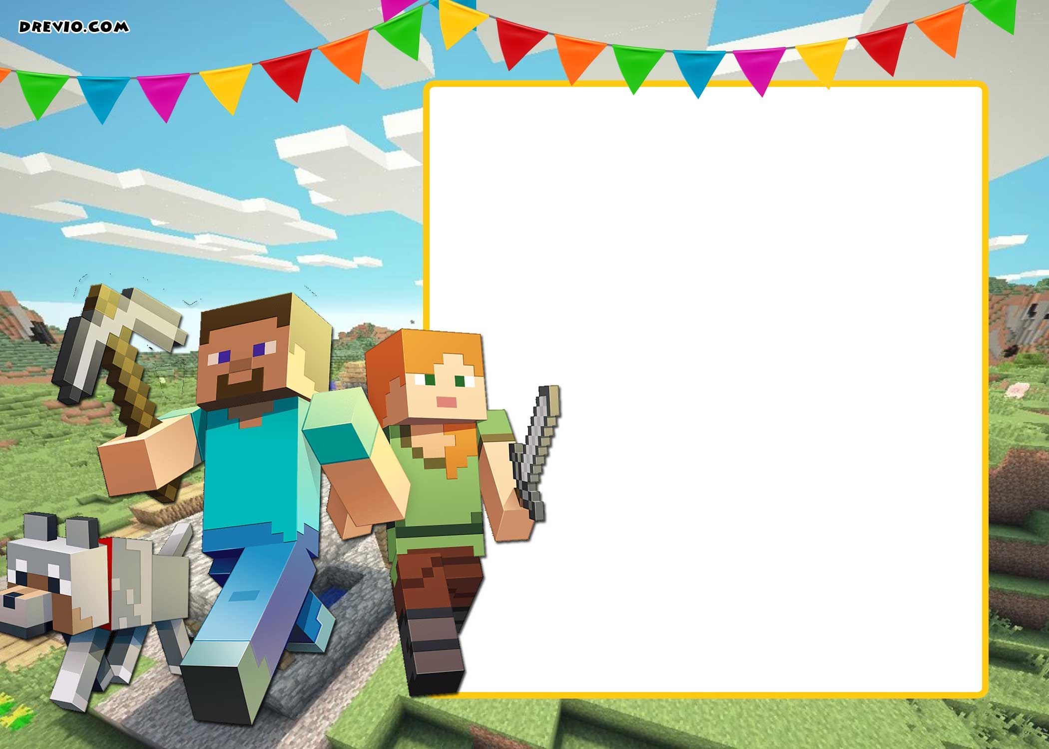 15 Minecraft Party Invitation Template Invite