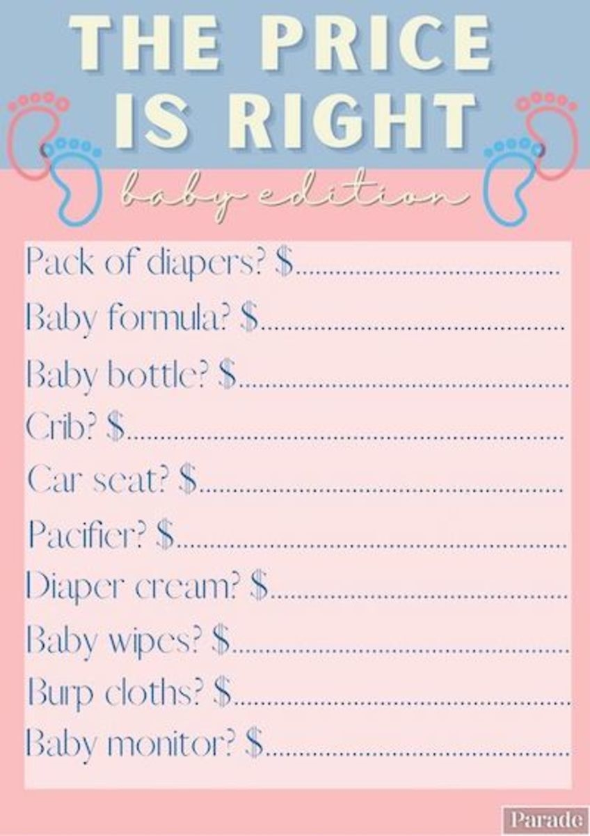 printable shower games
