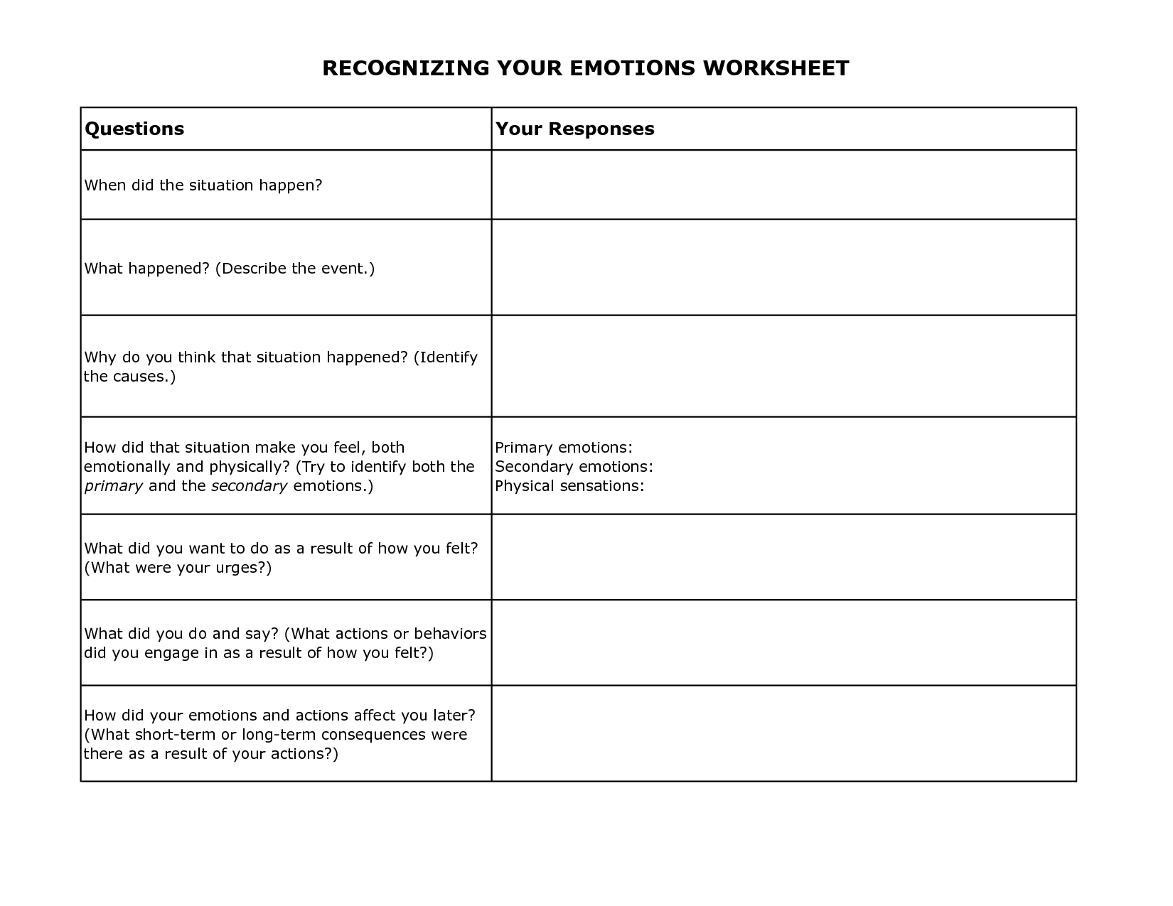 15 Recognizing Your Emotions Worksheet Free PDF At Worksheeto