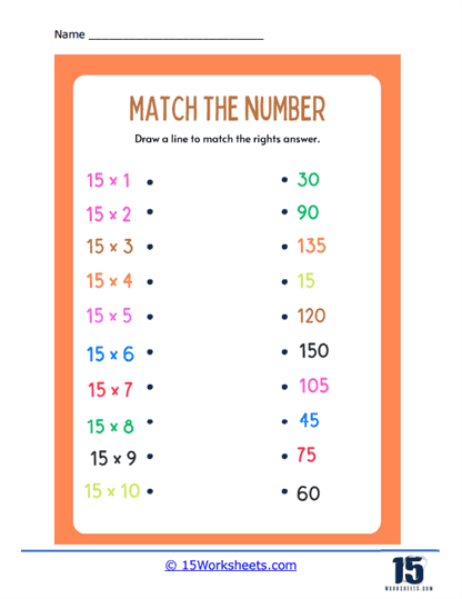 15 Times Tables Worksheets 15 Worksheets