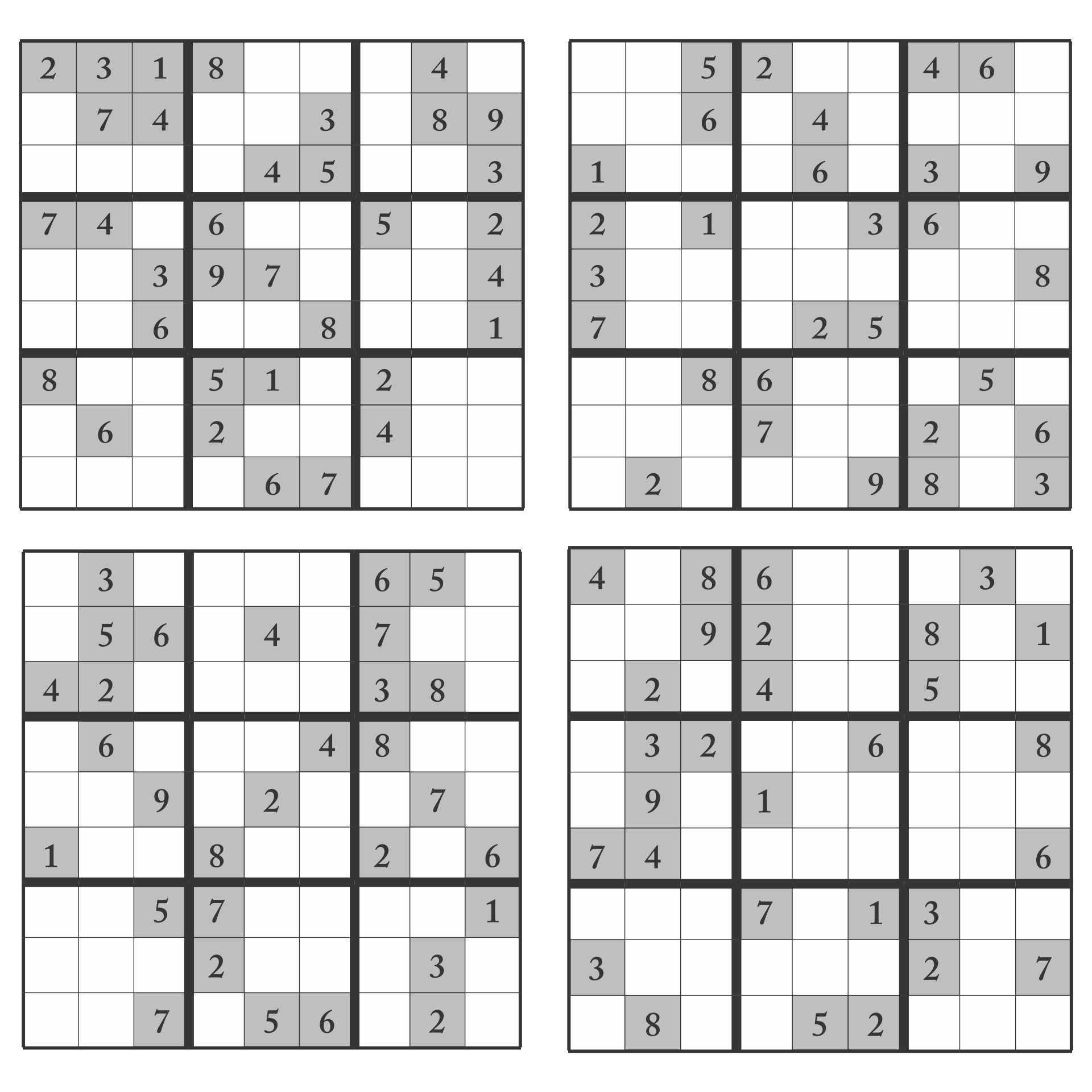 printable sudoku games