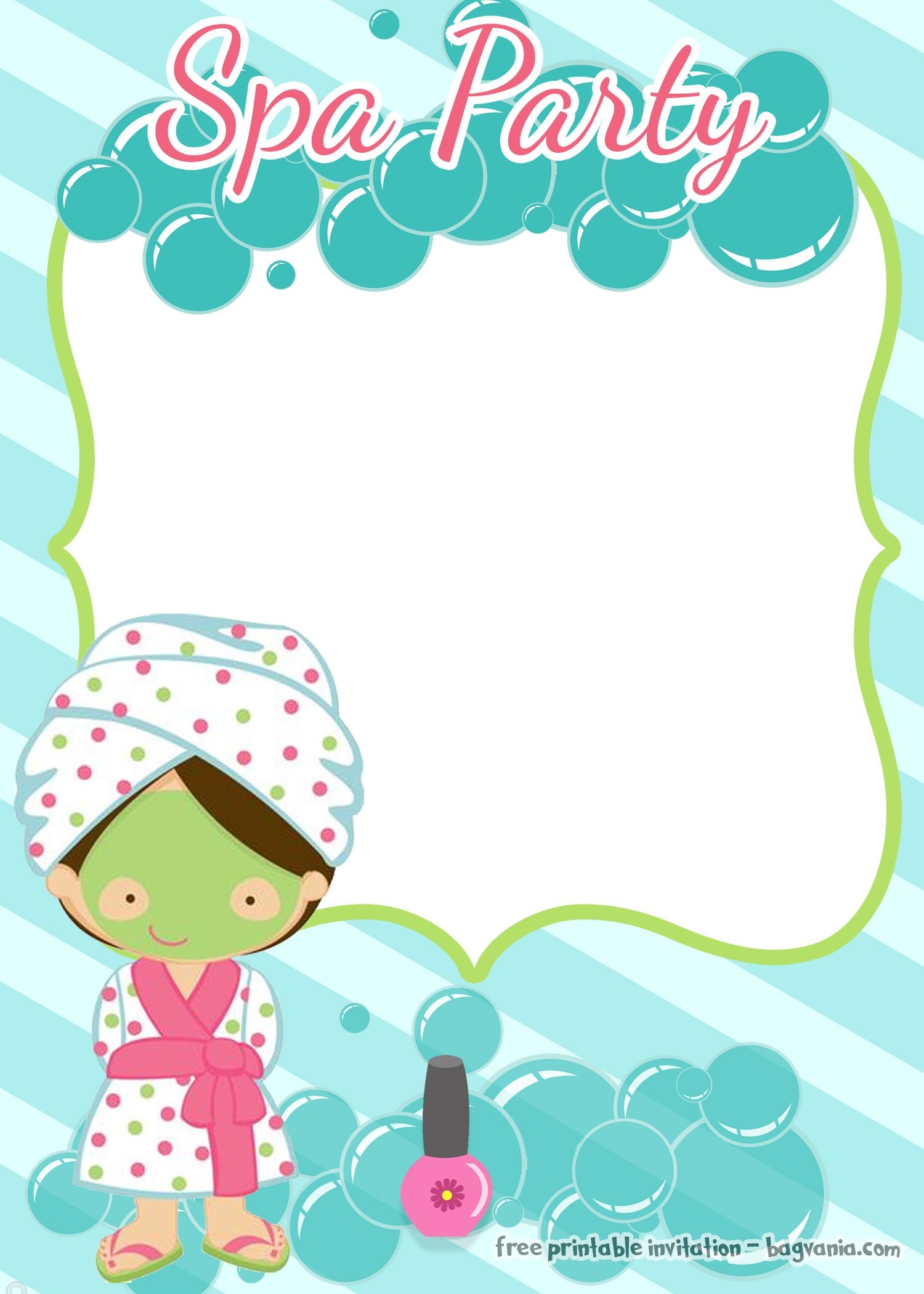 18 Spa Party Invitation PNG US Invitation Template