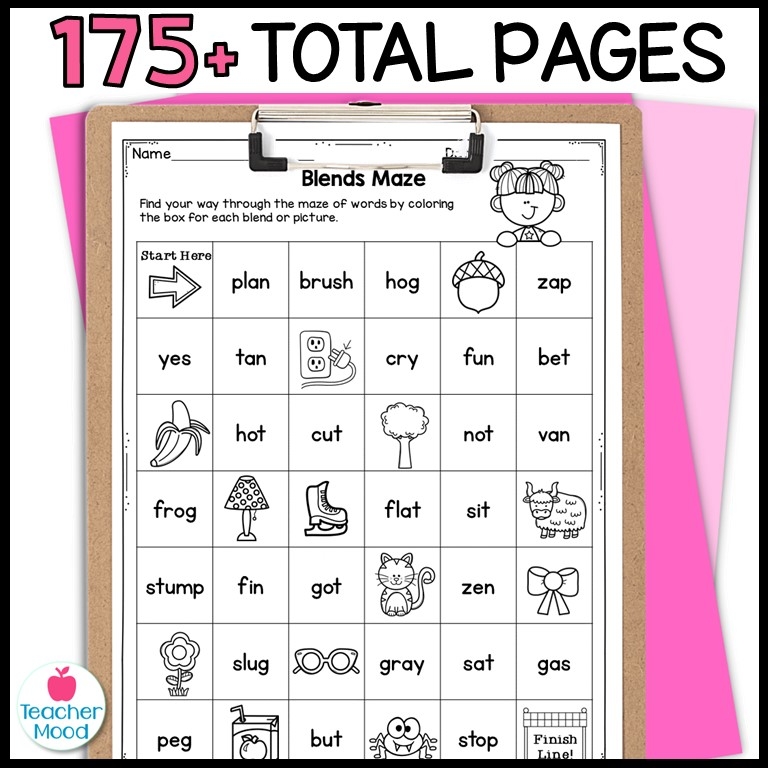 1st Grade Phonics Worksheets Phonics Word Work BUNDLE Worksheets 