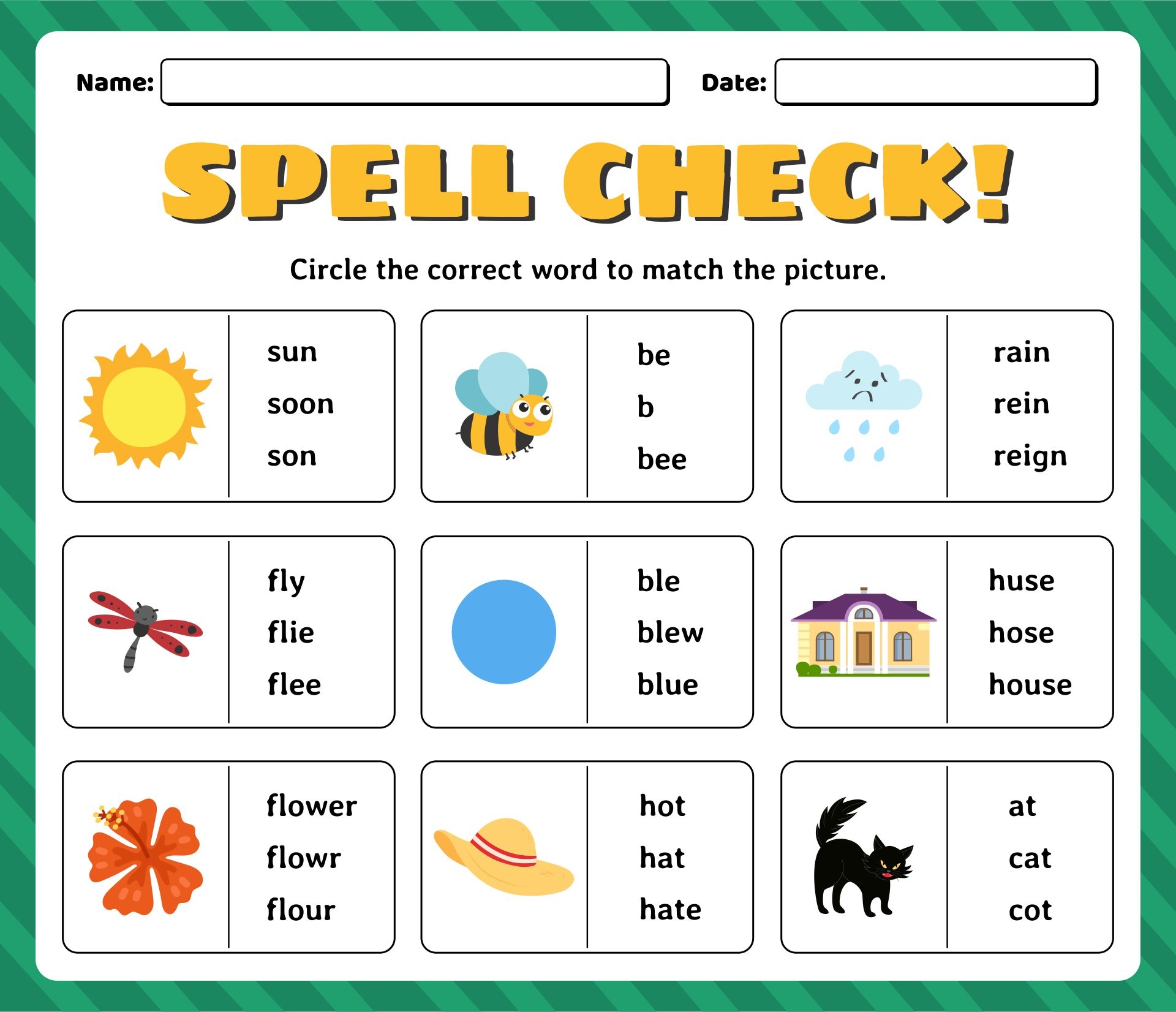printable spelling games
