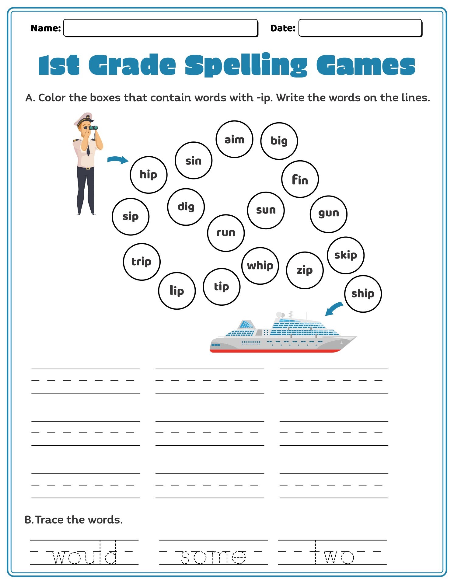1st Grade Spelling Games 10 Free PDF Printables Printablee