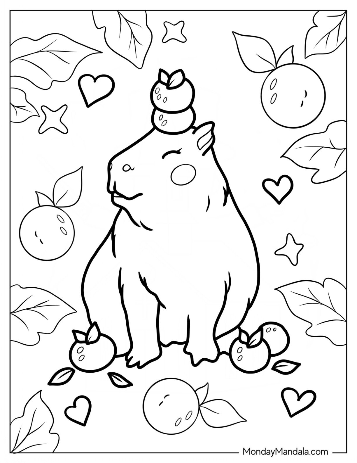 Capybara Coloring Page