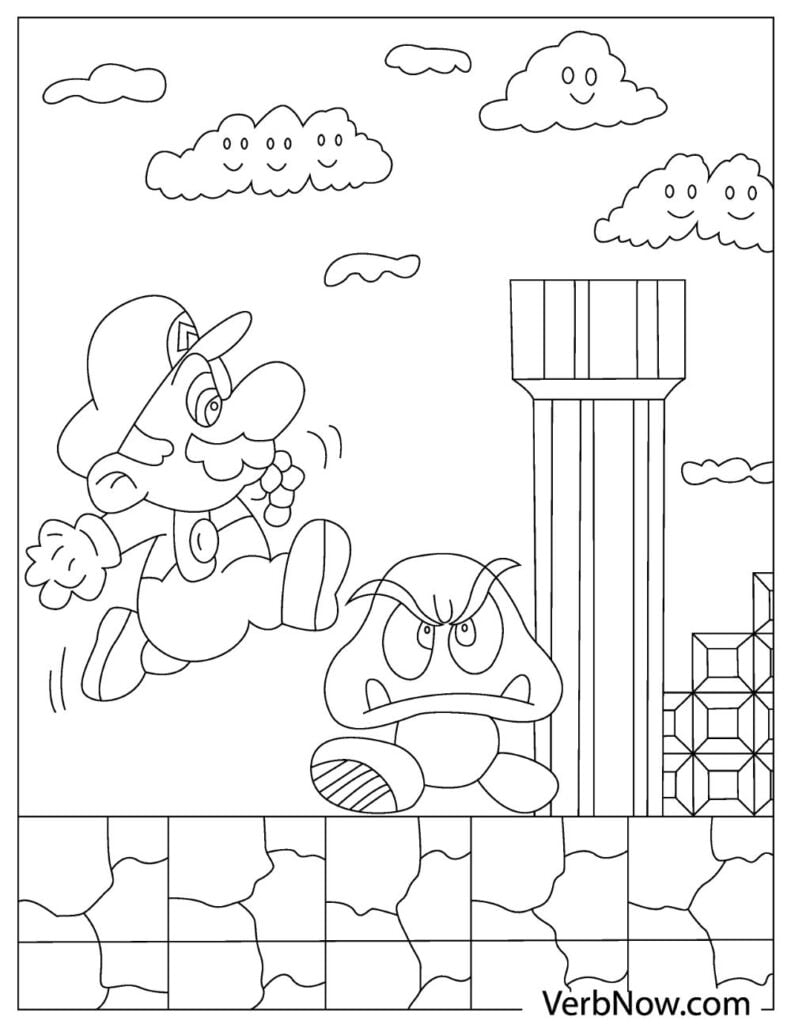 20 Free MARIO Coloring Pages Your Kids Will Love Our Designs VerbNow