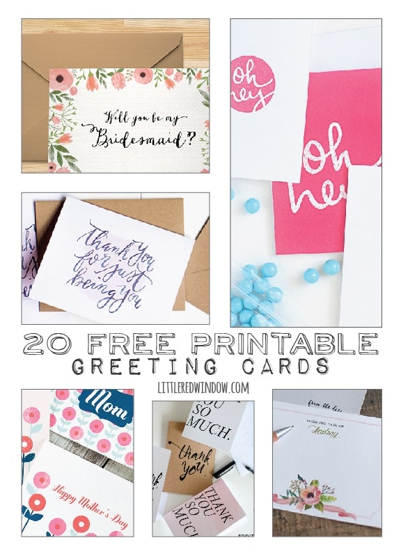 20 Free Printable Greeting Cards Little Red Window