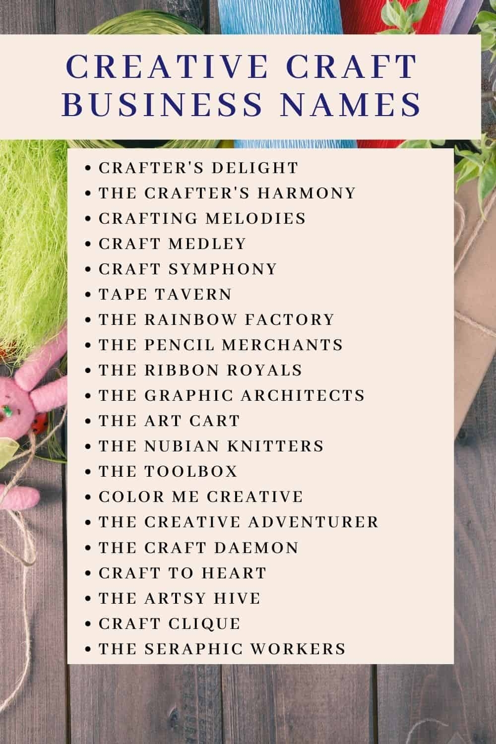 200 Catchy Creative Craft Business Names Ideas Kids N Clicks