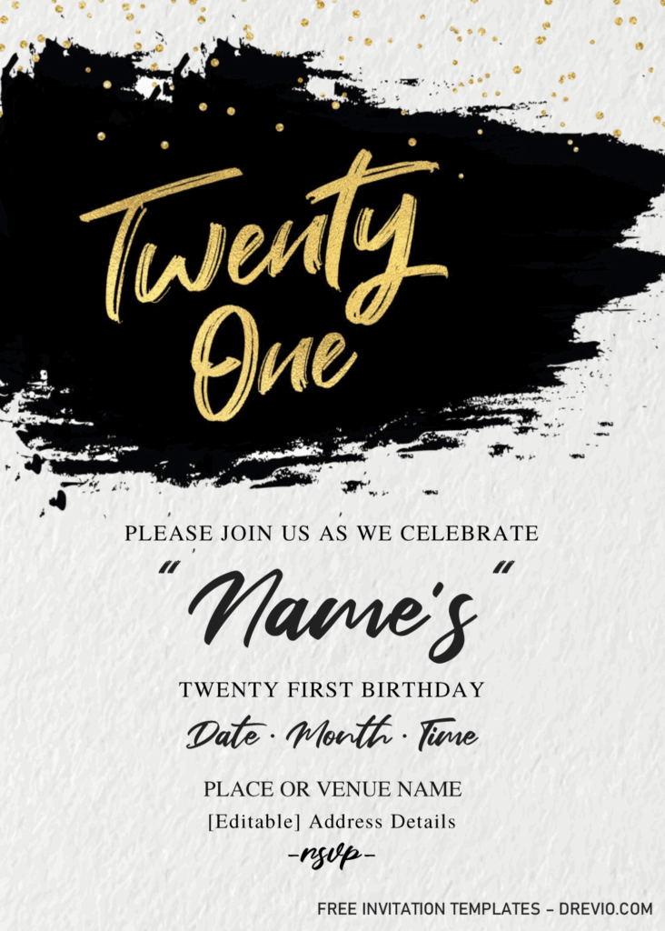 21st Birthday Invitation Templates Editable With Microsoft Word