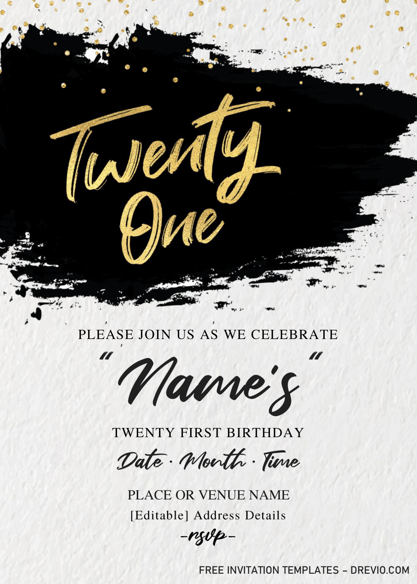 21st Birthday Invitation Templates Editable With Microsoft Word