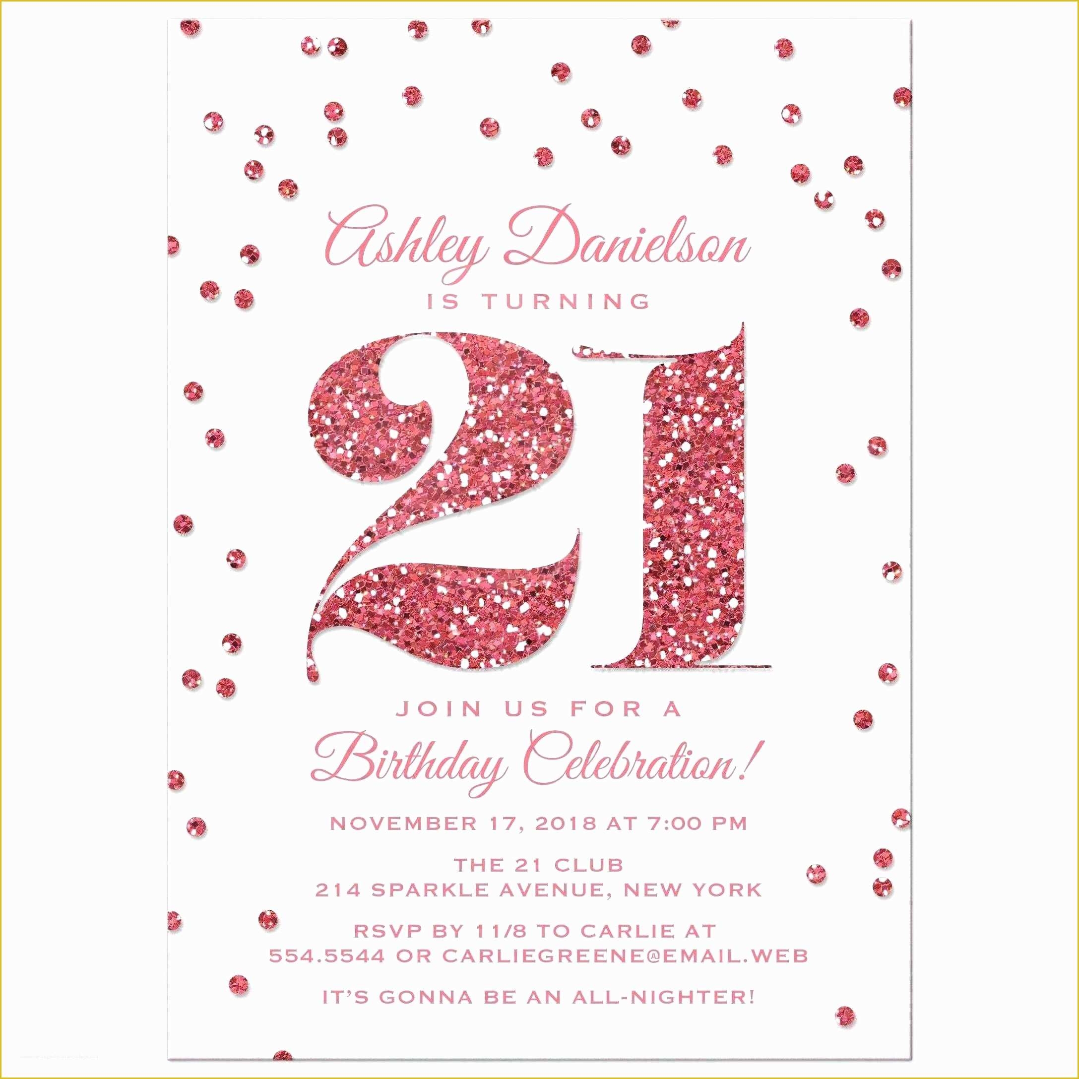 21st Birthday Invitation Templates Free Printable Of 21st Birthday 