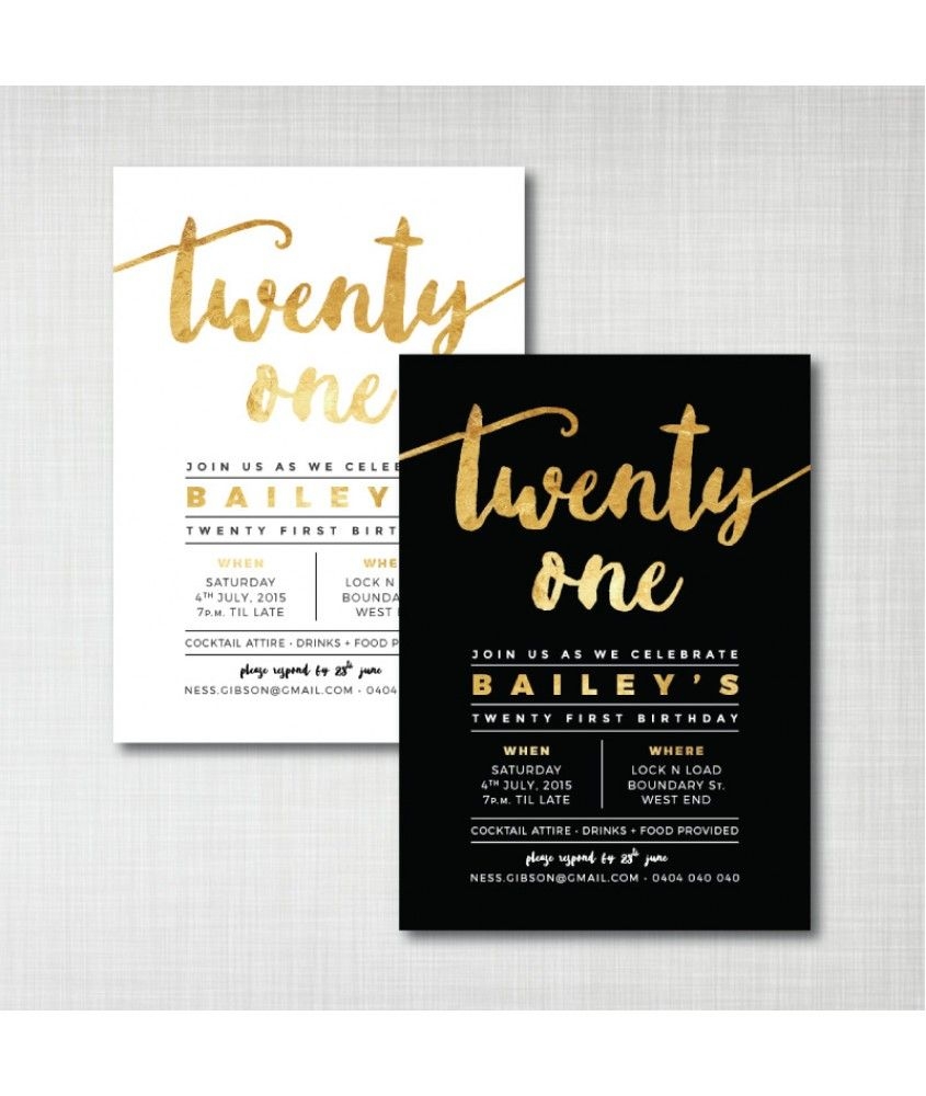 21st Invitation Templates