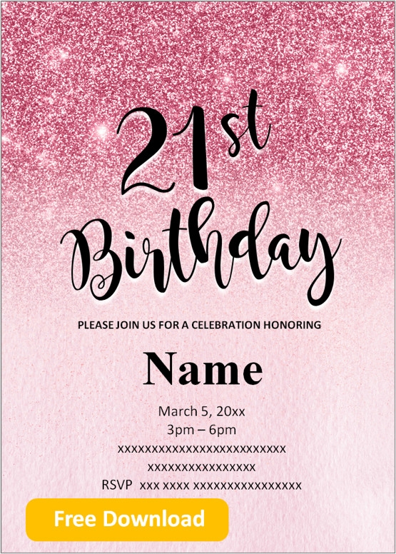 21st party invitations templates