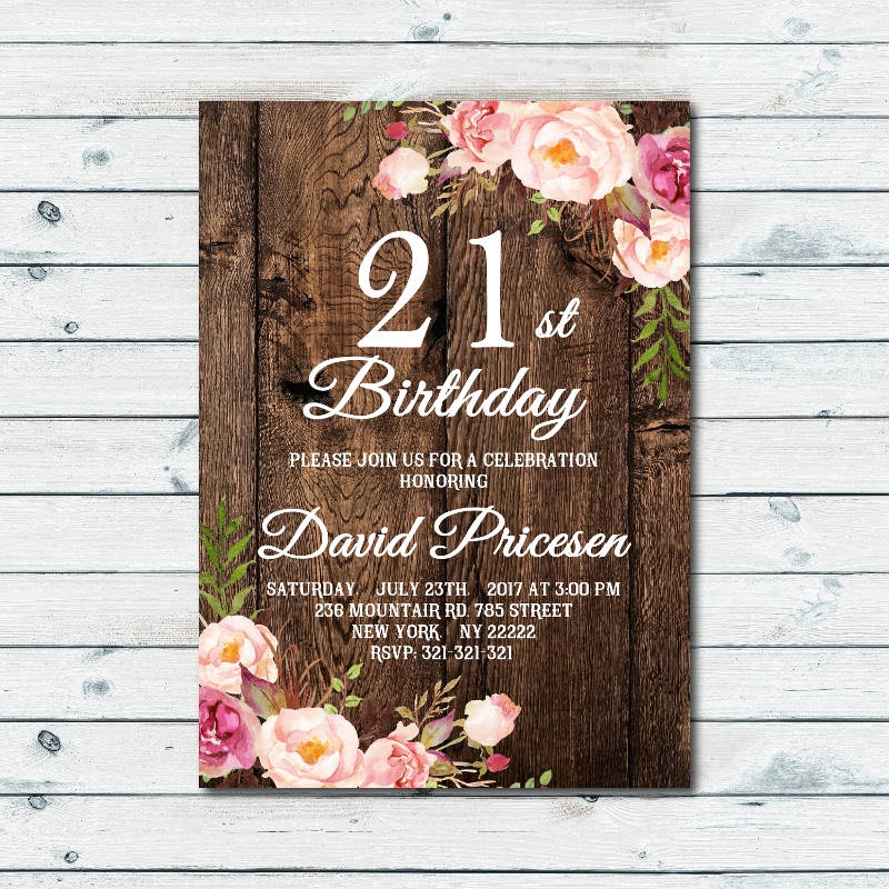 21St Party Invitation Templates