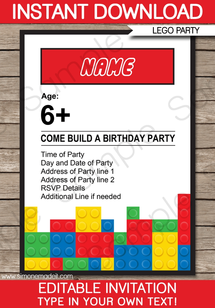 22 Online Blank Lego Invitation Template PSD File By Blank Lego