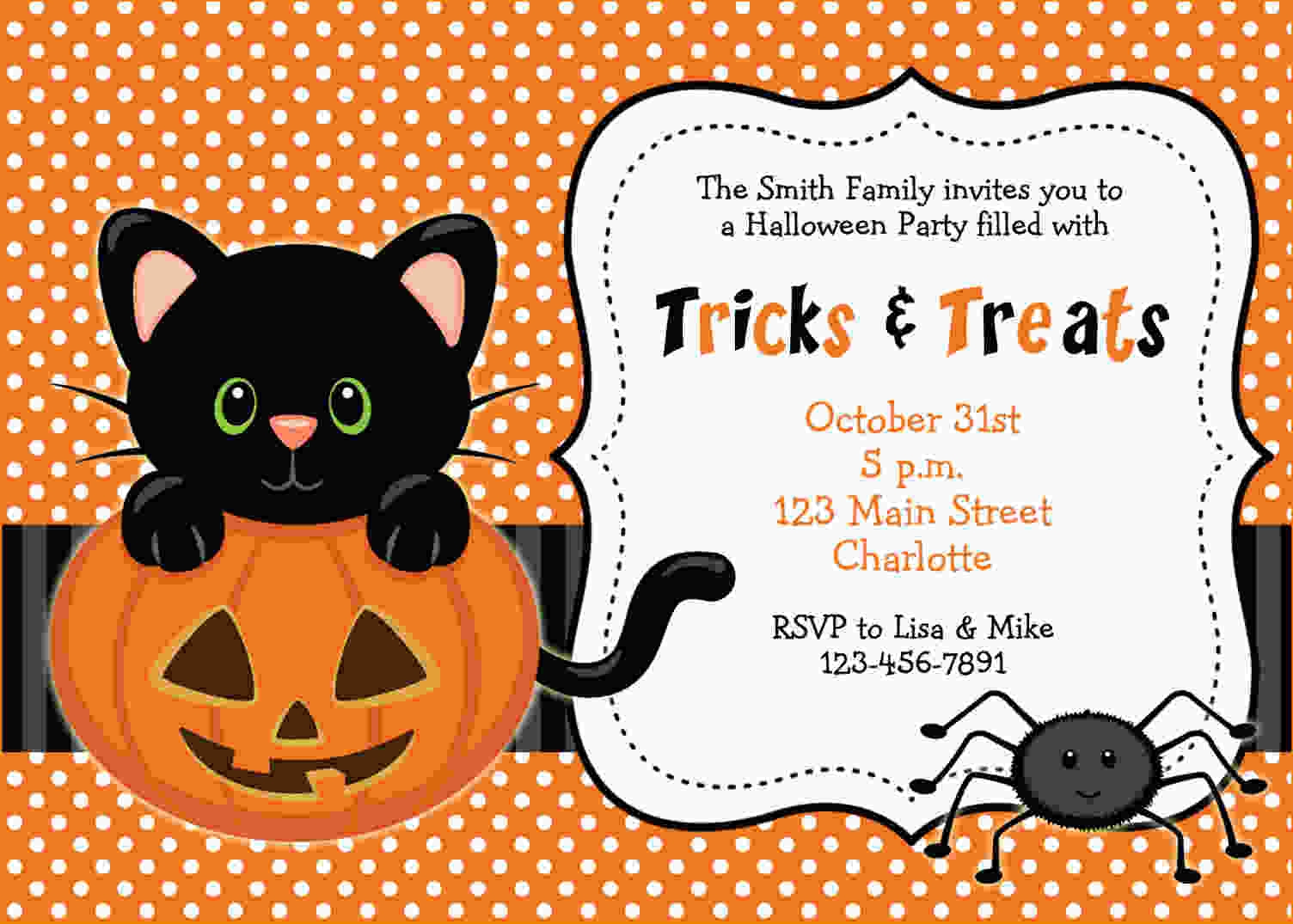 halloween birthday party invitation template
