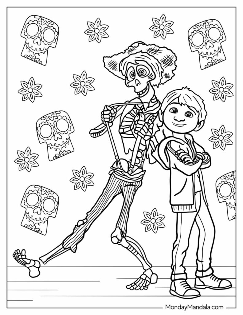 24 Coco Coloring Pages Free PDF Printables Coloring Book Pages