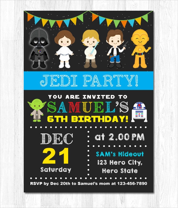 25 Star Wars Birthday Invitation Template Word PSD Publisher