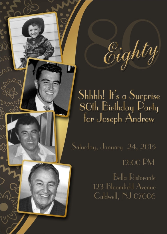 80th birthday invitation template
