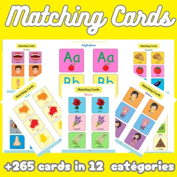 265 Matching Pairs Cards Printable By WeAreTeacher TPT