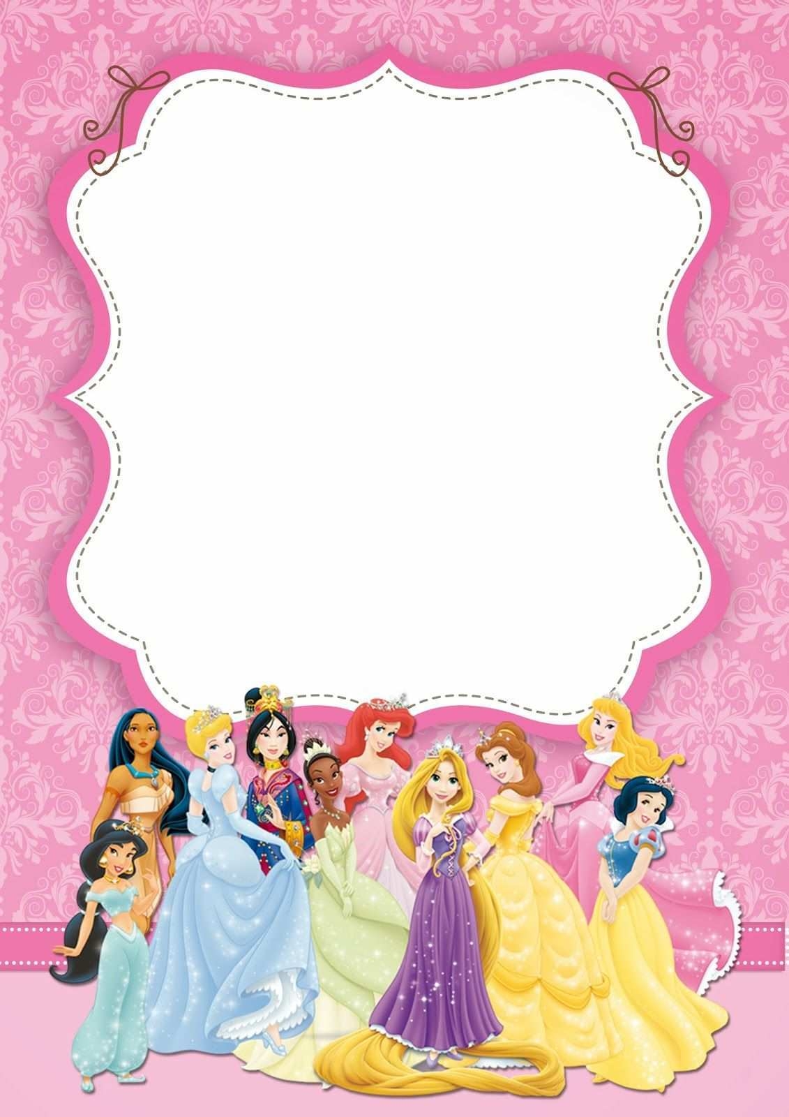 editable disney princess invitation template